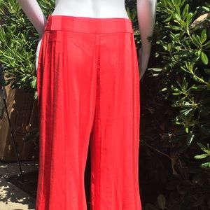 Anthropologie Red Flared Pants